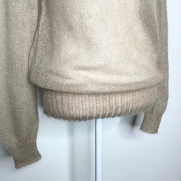 Farmers Market Iceland Sydri Reykir Beige Black Mohair Silk Sweater Small - Picture 3 of 8